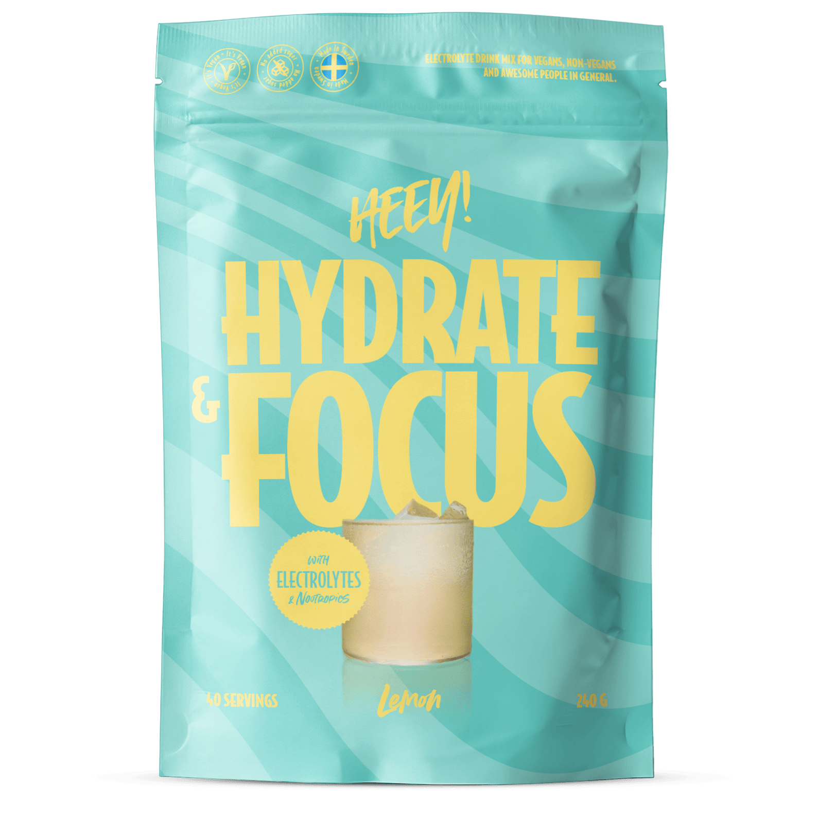 Heey! Hydrate & Focus Electrolytes Lemon 240 g