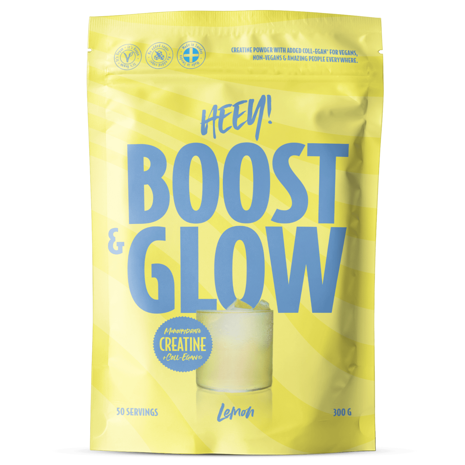 Heey! Boost & Glow Creatine + Coll-egan® Lemon 300 g