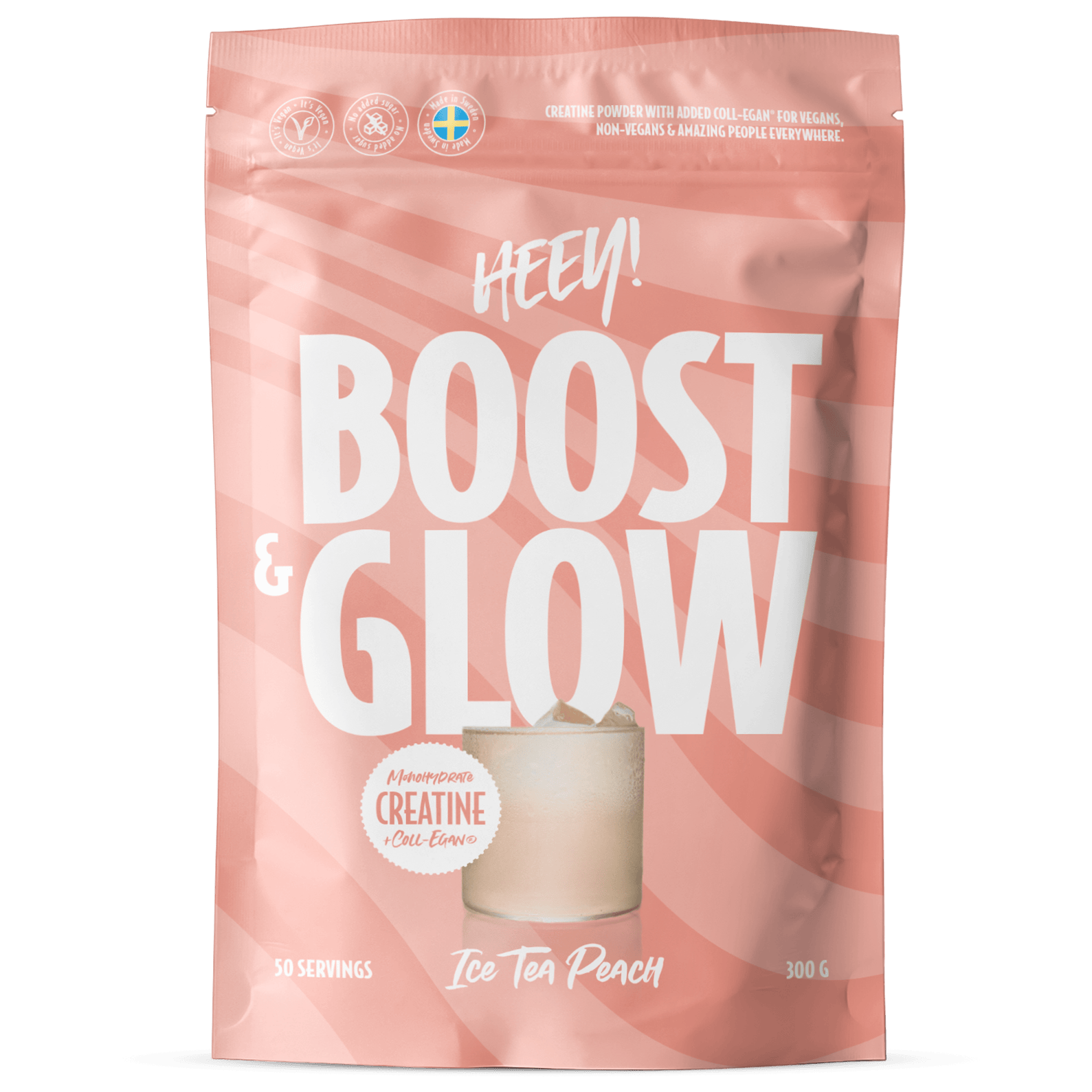Heey! Boost & Glow Creatine + Coll-egan® Ice Tea Peach 300 g