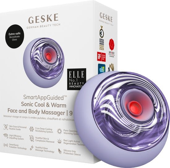 Geske Sonic Cool & Warm Face And Body Massager 9 In 1 Purple 1 stk