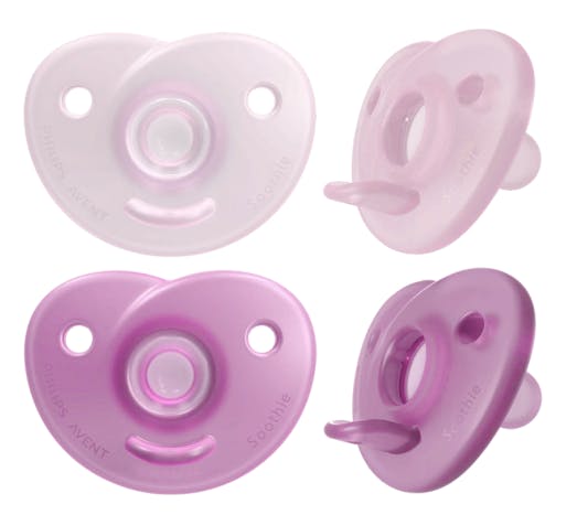 Philips Avent SCF099/27 Curved Soothie 0-6 M Pink/Purple 2 st