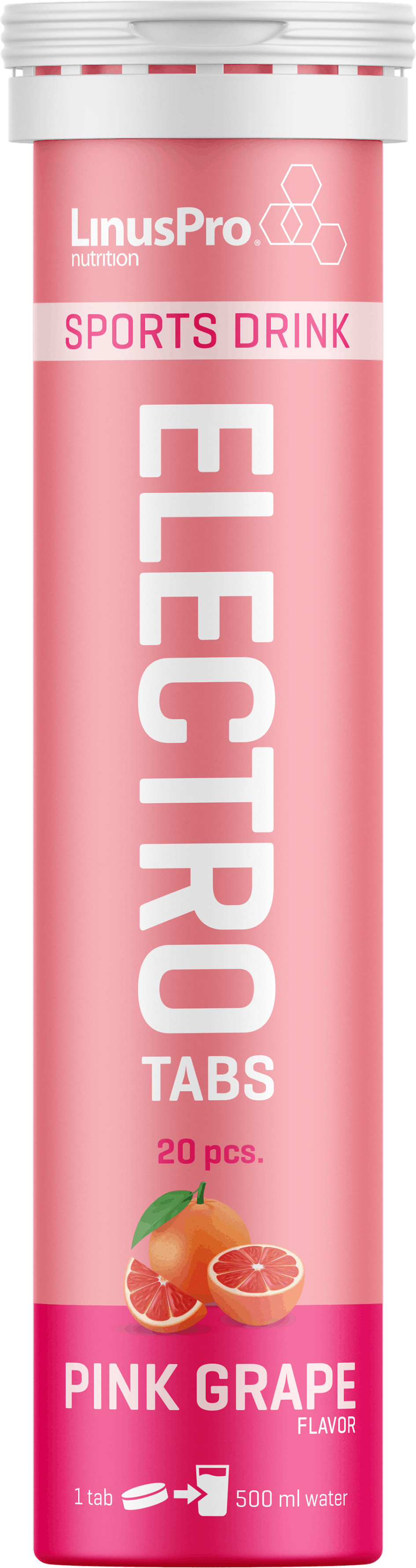 LinusPro Elektrolyt Tabs Pink Grape 20 stk