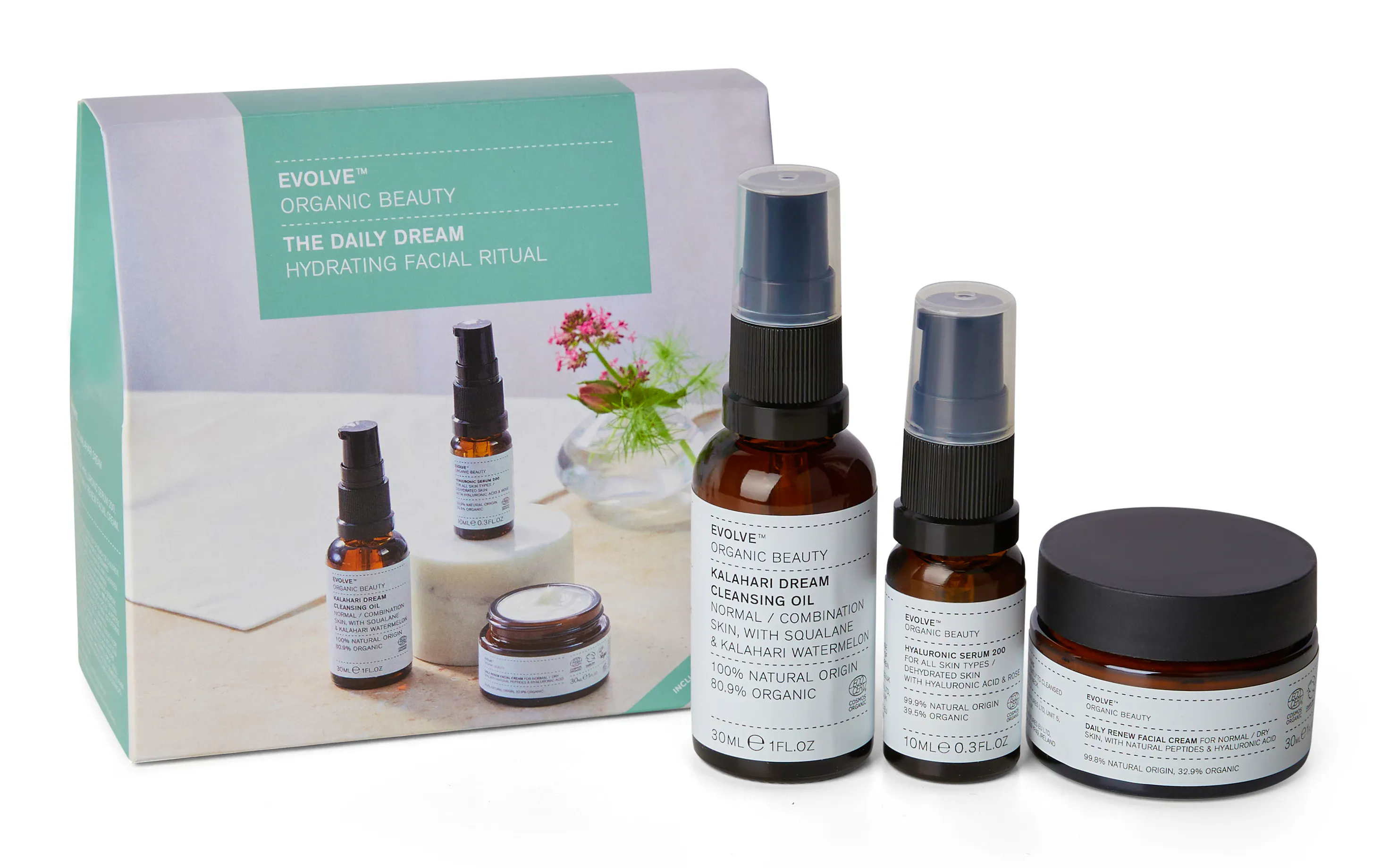 Evolve Organic Beauty The Daily Dream Hydrating Facial Ritual 10 ml + 30 ml + 30 ml