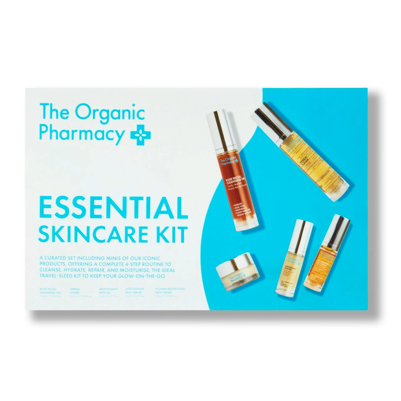 The Organic Pharmacy Essential Skincare Set 10 ml + 10 ml + 10 ml + 5 ml + 5 ml