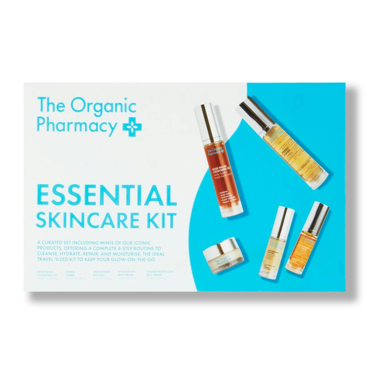 The Organic Pharmacy Essential Skincare Set 10 ml + 10 ml + 10 ml + 5 ml + 5 ml