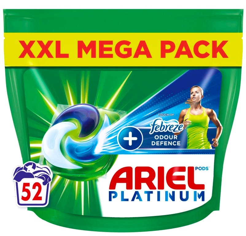 Ariel Platinum+ Pods Febreze Odour Defence 52 stk
