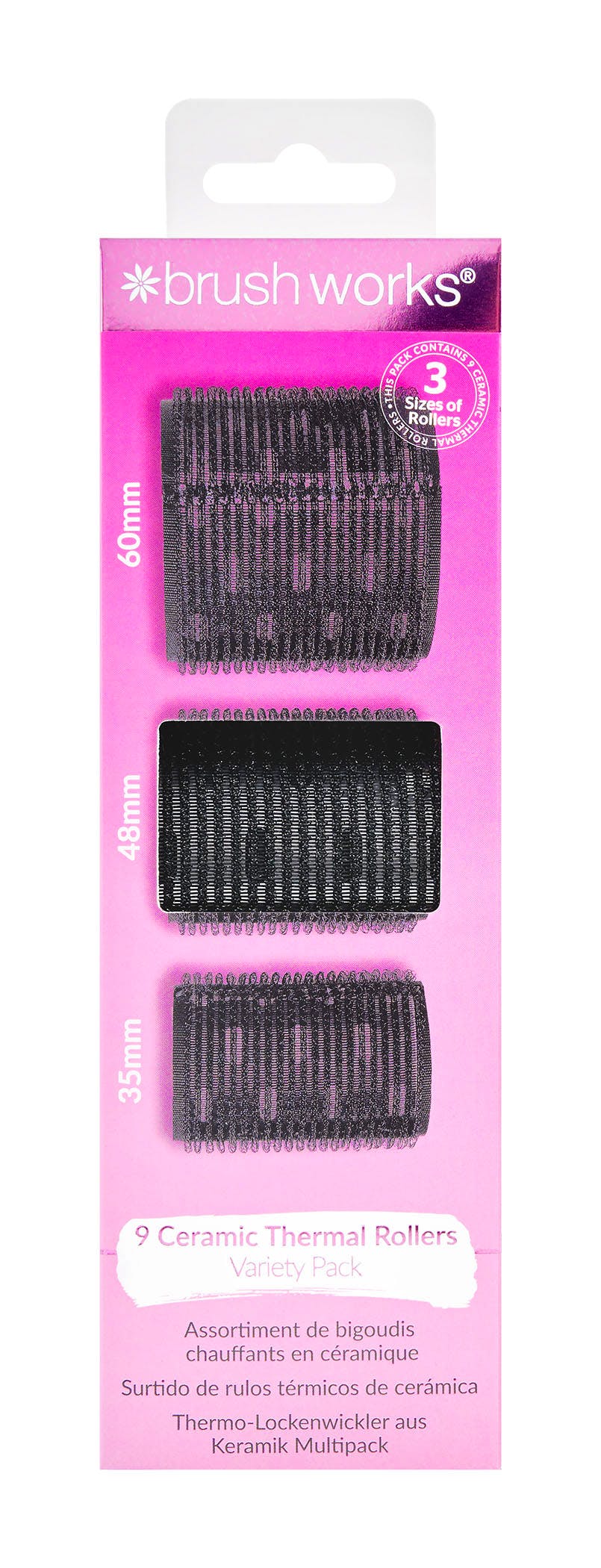 brushworks Ceramic Thermal Rollers Variety Pack 9 st