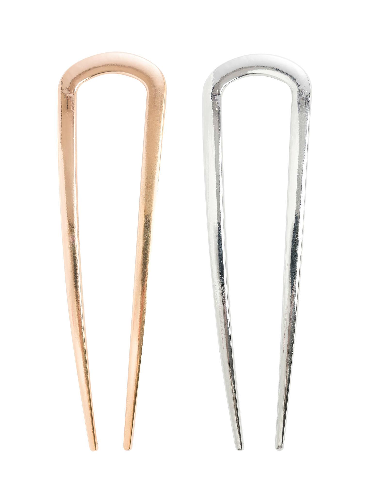 brushworks French Hair Pin Duo Gold & Silver 2 stk