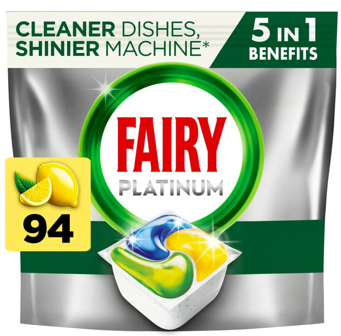 Fairy All In One Dishwasher Tablets Platinum Lemon 94 stk