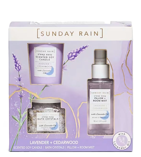 Sunday Rain Lavendar & Cedarwood Sleep Trio Gift Set 3 stk
