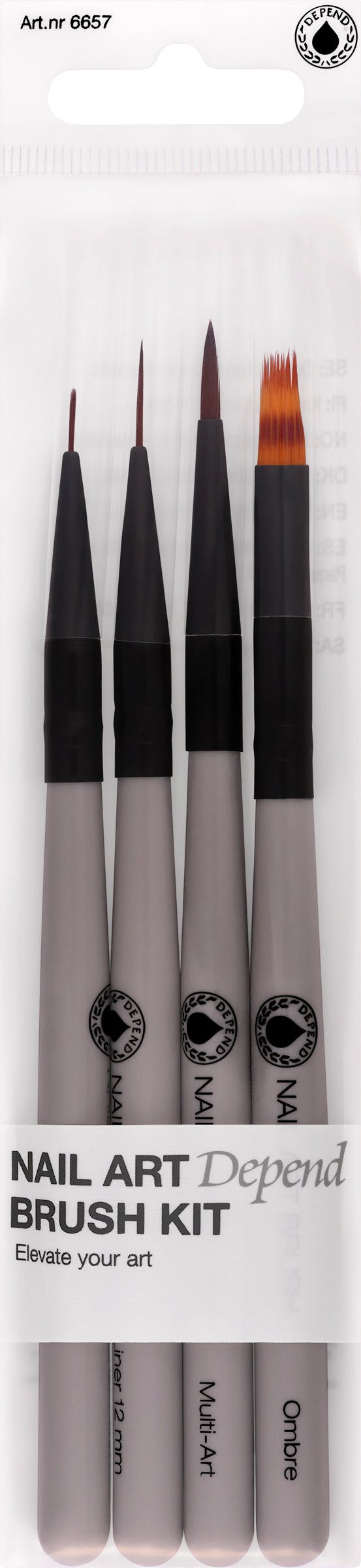 Depend Nail Art Brush Kit 4 st