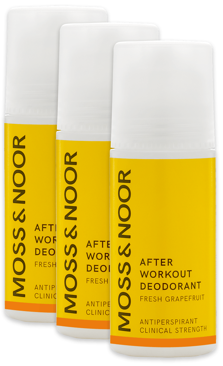 Moss & Noor After Workout Deodorant Fresh Grapefruit 3 Pack 60 ml + 60 ml + 60 ml