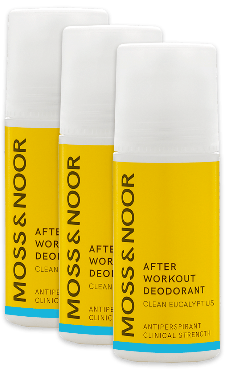 Moss & Noor After Workout Deodorant Clean Eucalyptus 3 Pack 60 ml + 60 ml + 60 ml