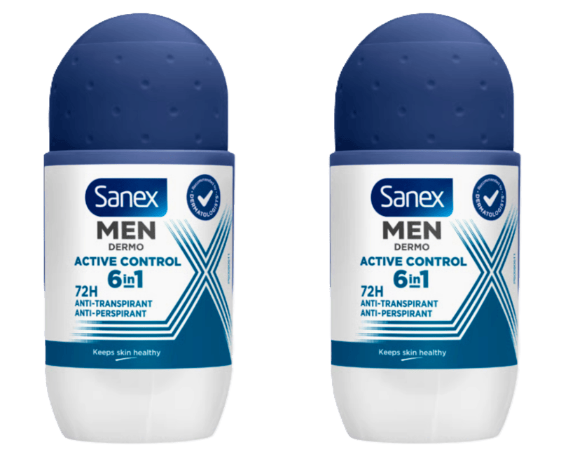 Sanex Active Control Deodorant Roll On Men 2 x 50 ml