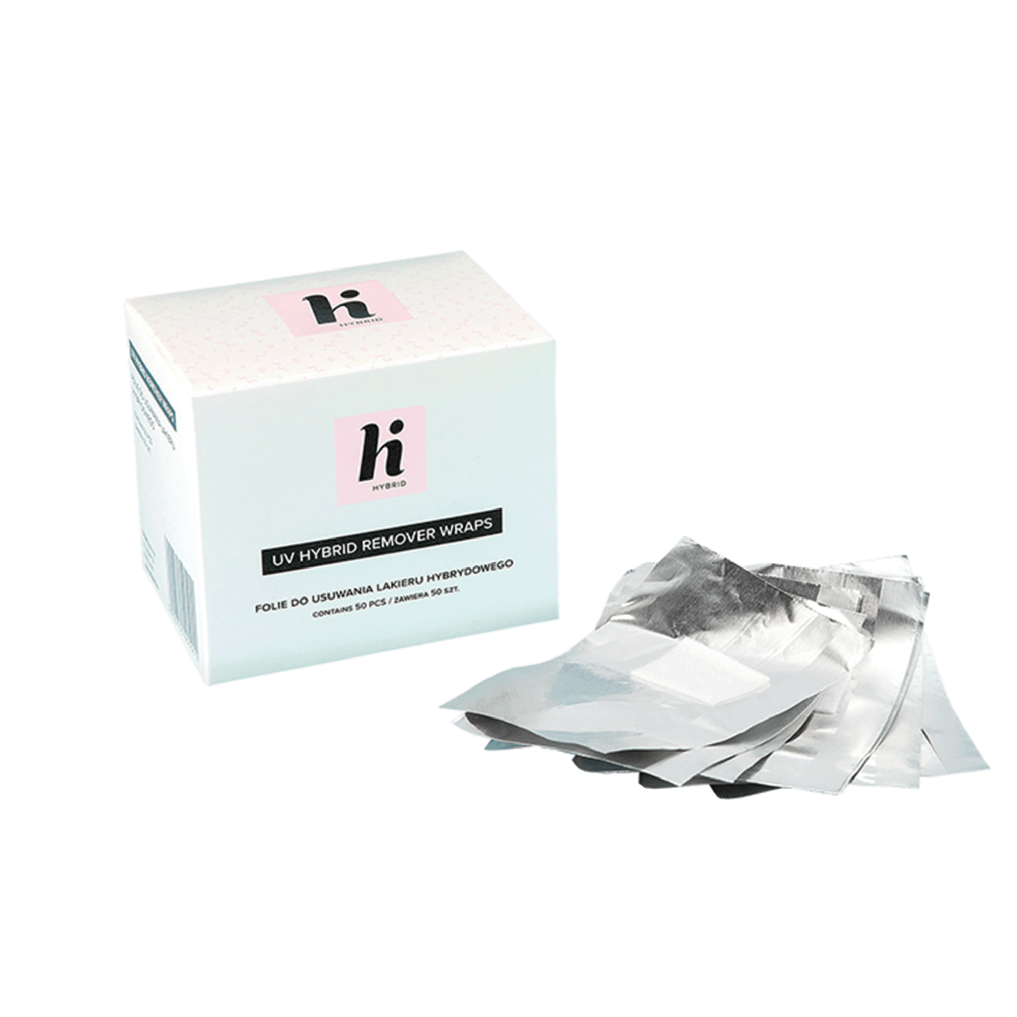 Hi Hybrid UV Gel Polish Remover Wraps 50 stk