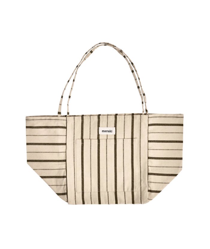 Meraki Tote Bag Råhvid/Armygrøn 1 stk