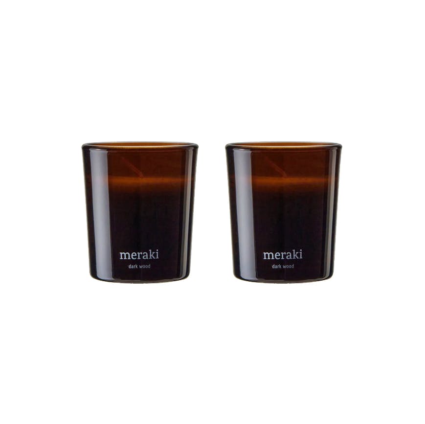 Meraki Scented Candles Dark Wood 2 st