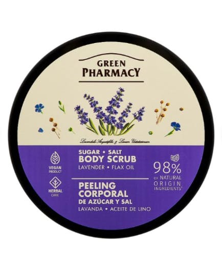 Green Pharmacy Body Scrub Lavender And Flax Oil Sugar And Salt 200 ml