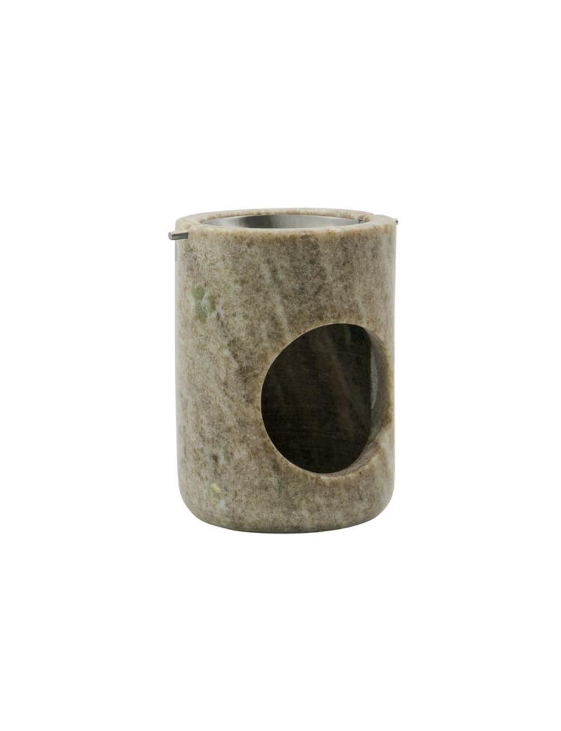 Meraki Oil Burner Marble Beige Silver Finish 1 st
