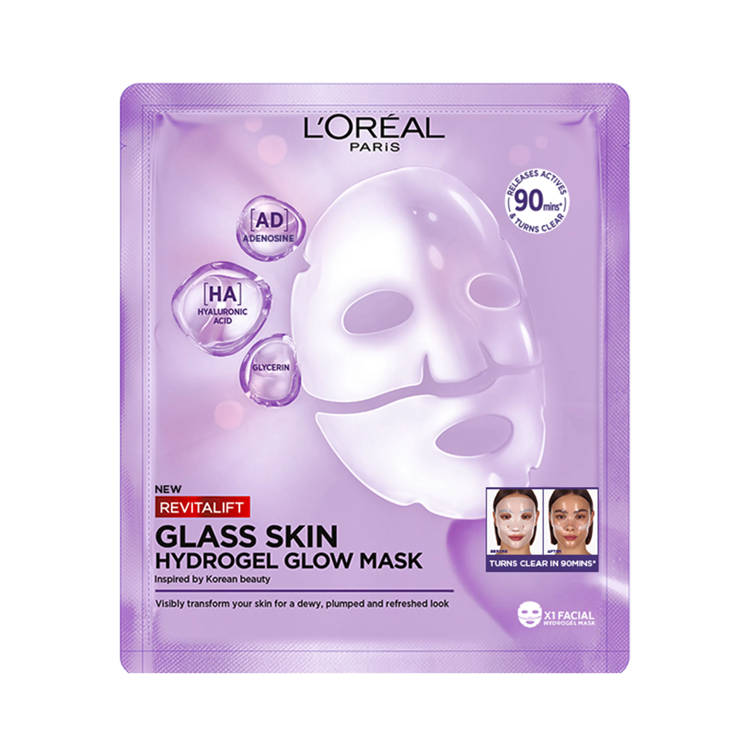 L'Oréal Paris Revitalift Filler Glass Skin Hydrogel Glow Mask 1 st