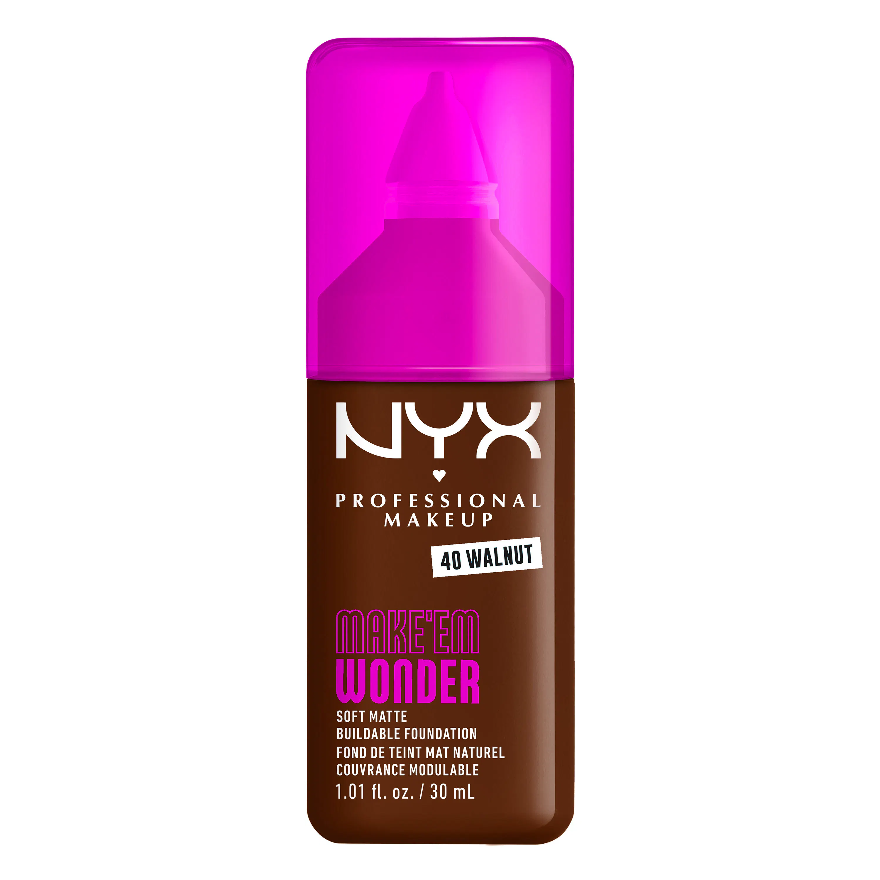 NYX Professional Make-Up Make Em Wonder Foundation 40 Walnut 30 ml