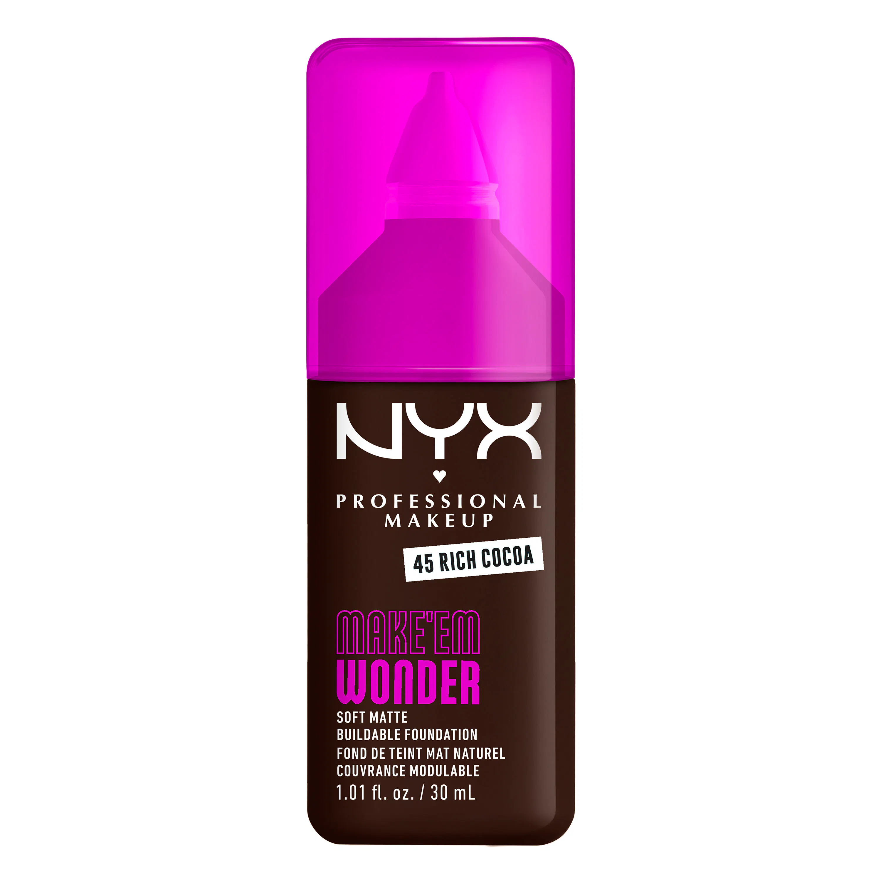 NYX Professional Make-Up Make Em Wonder Foundation 45 Rich Cocoa 30 ml