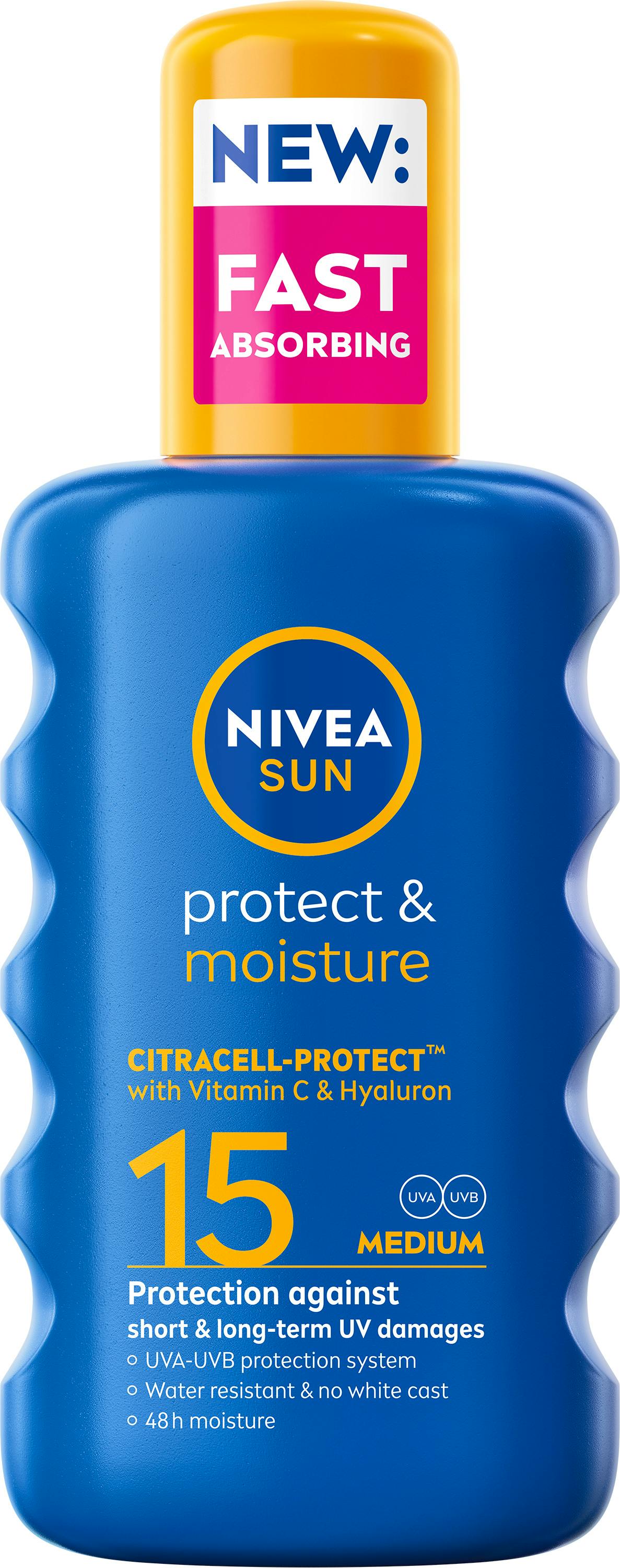 NIVEA Sun Protect & Moisture Sun Spray SPF15 200 ml