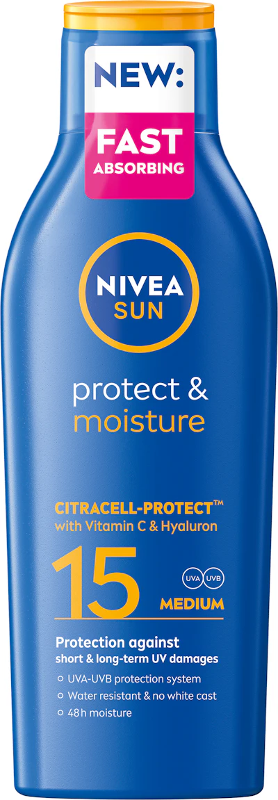 NIVEA Sun Protect &amp; Moisture Sun Lotion SPF15 200 ml