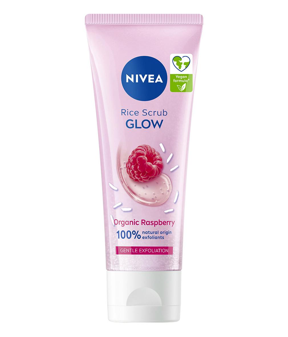 NIVEA Glow Rice Scrub Raspberry 75 ml