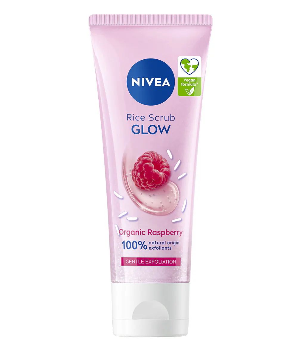 NIVEA Glow Rice Scrub Raspberry 75 ml