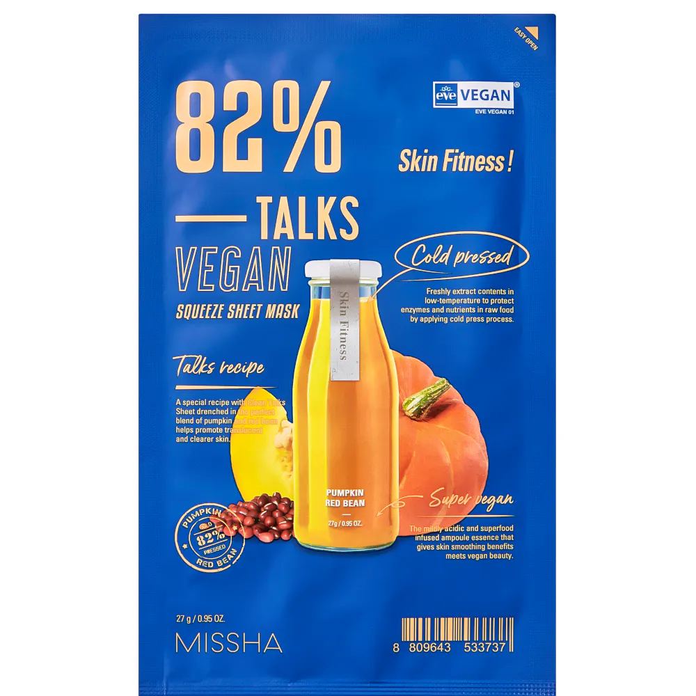 Missha Talks Vegan Squeeze Sheet Mask Skin Fitness 27 g