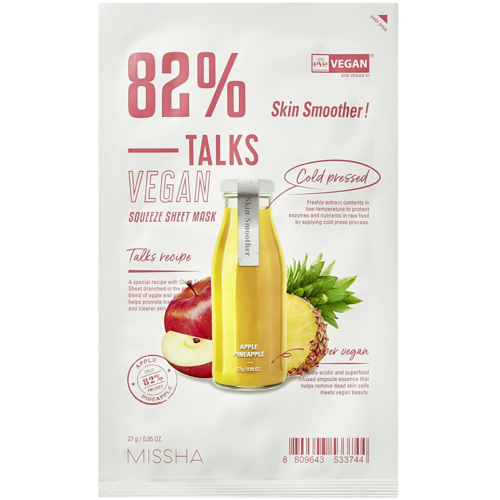 Missha Talks Vegan Squeeze Sheet Mask Skin Smoother 27 g