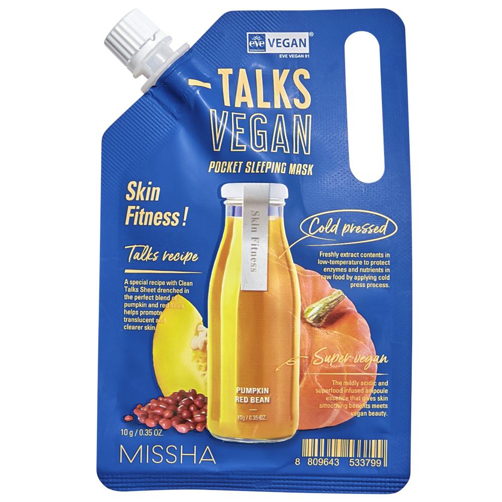 Missha Talks Vegan Squeeze Pocket Sleeping Mask Skin Fitness 10 g