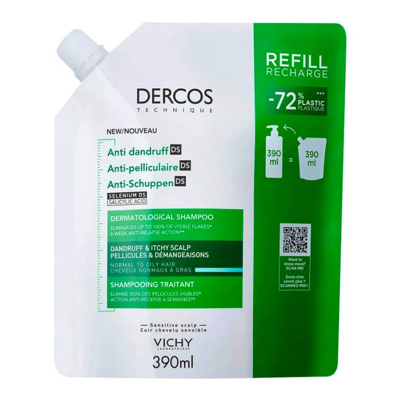 Vichy Dercos Eco Refill Anti Dandruff Shampoo Normal To Oily Hair 390 ml