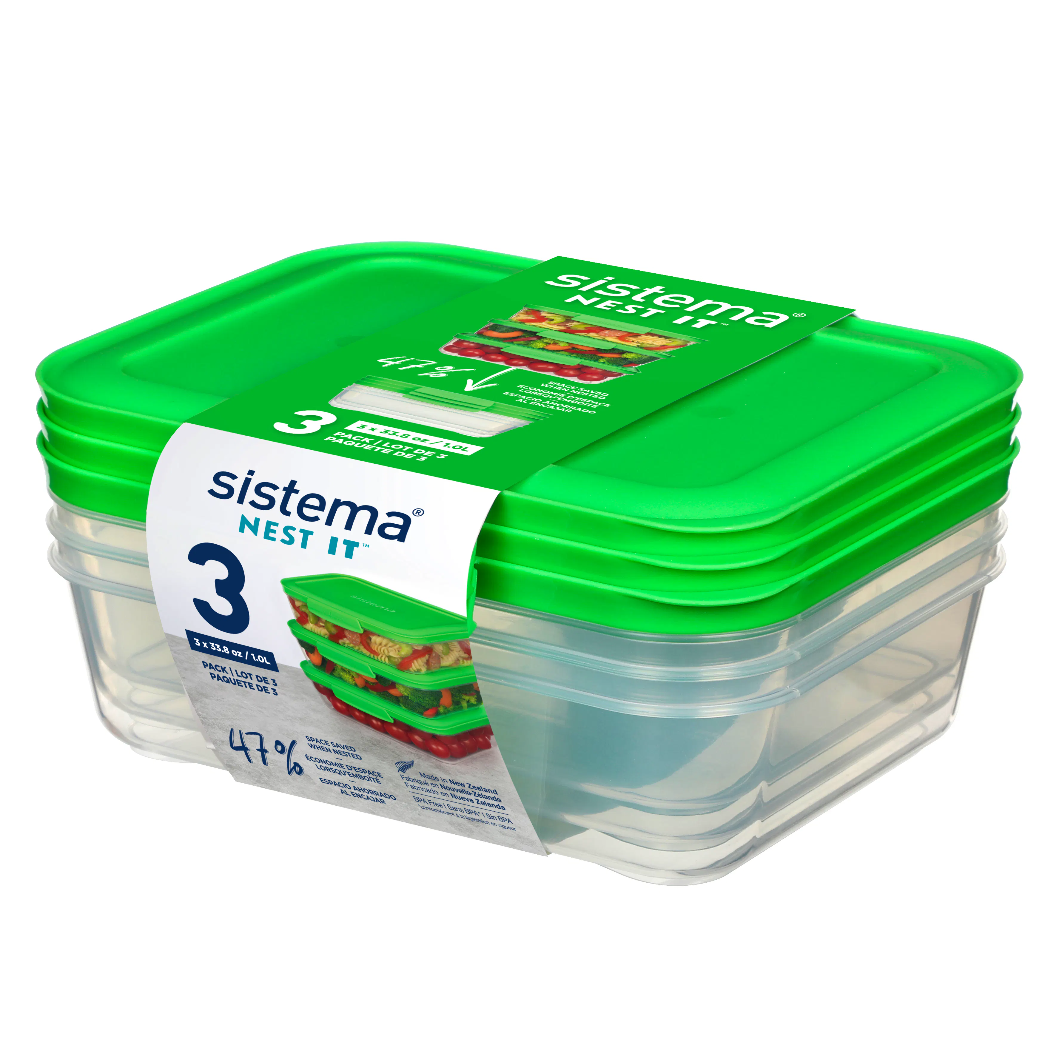 Sistema Nest It Meal Prep 1000 ml + 1000 ml + 1000 ml