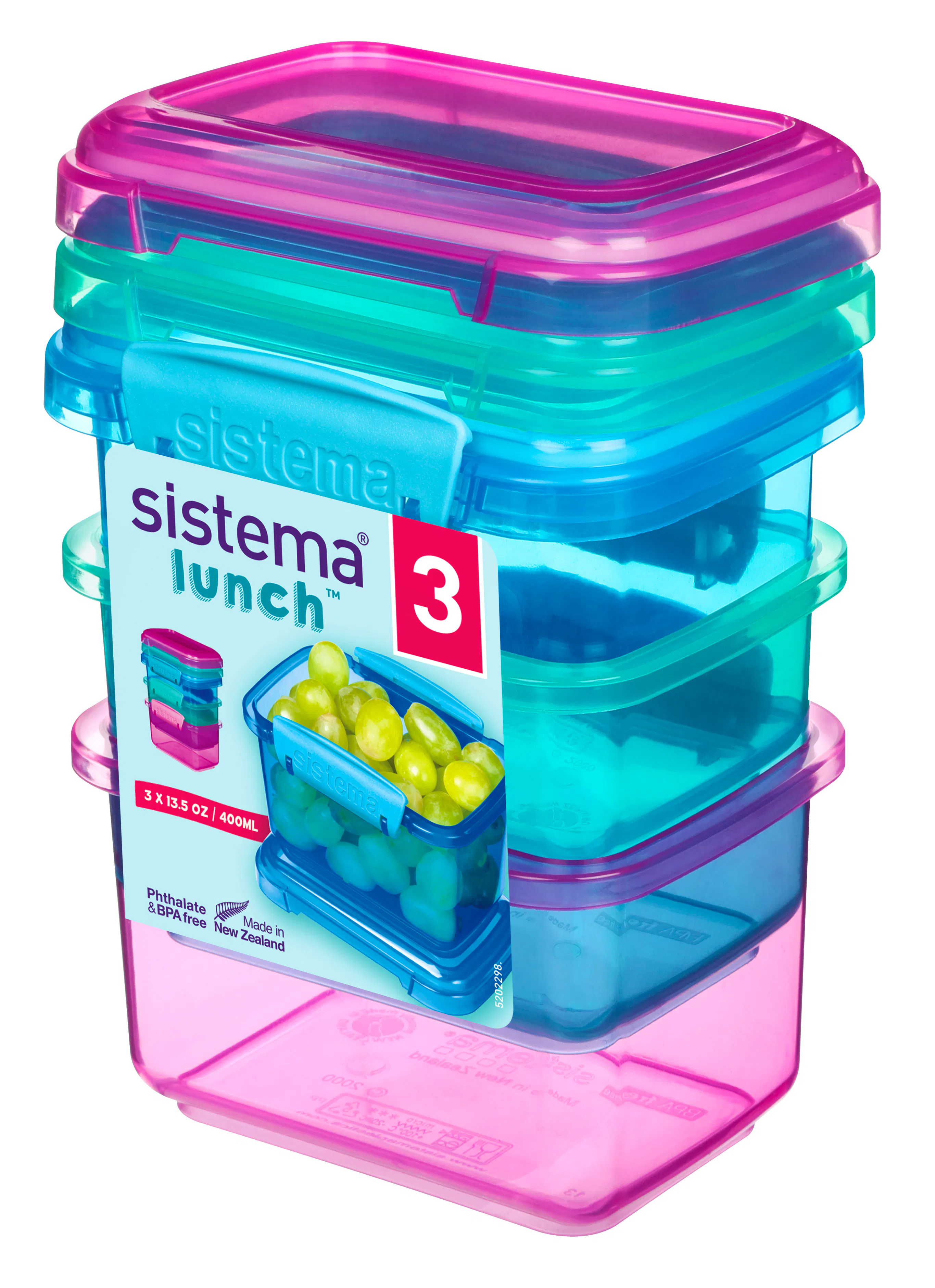 Sistema Lunch Pack Coloured 400 ml + 400 ml + 400 ml