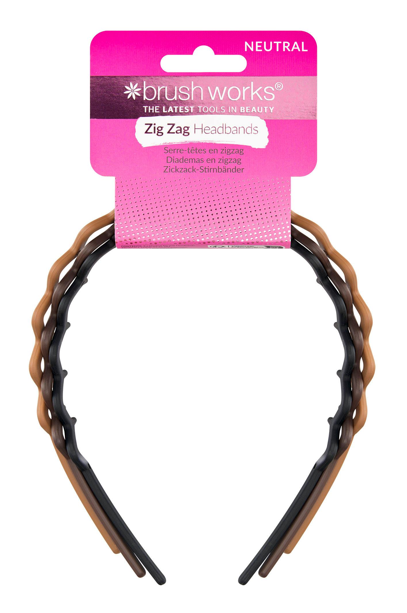 brushworks Neutral Zig Zag Headbands 3 st