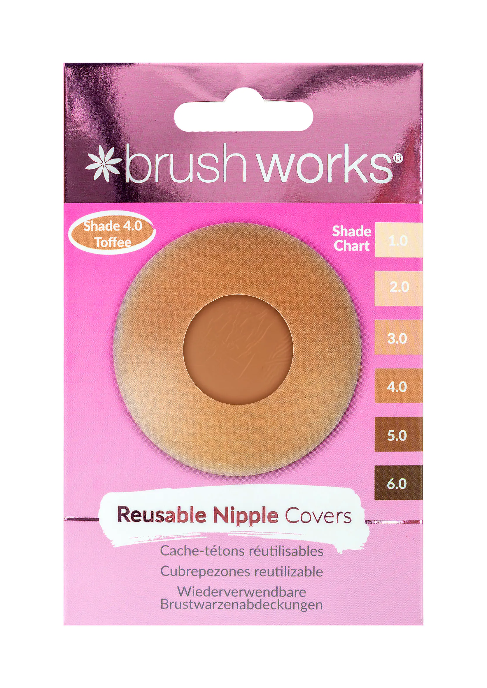 brushworks Silicone Nipple Covers Shade 4.0 Toffee 2 pcs