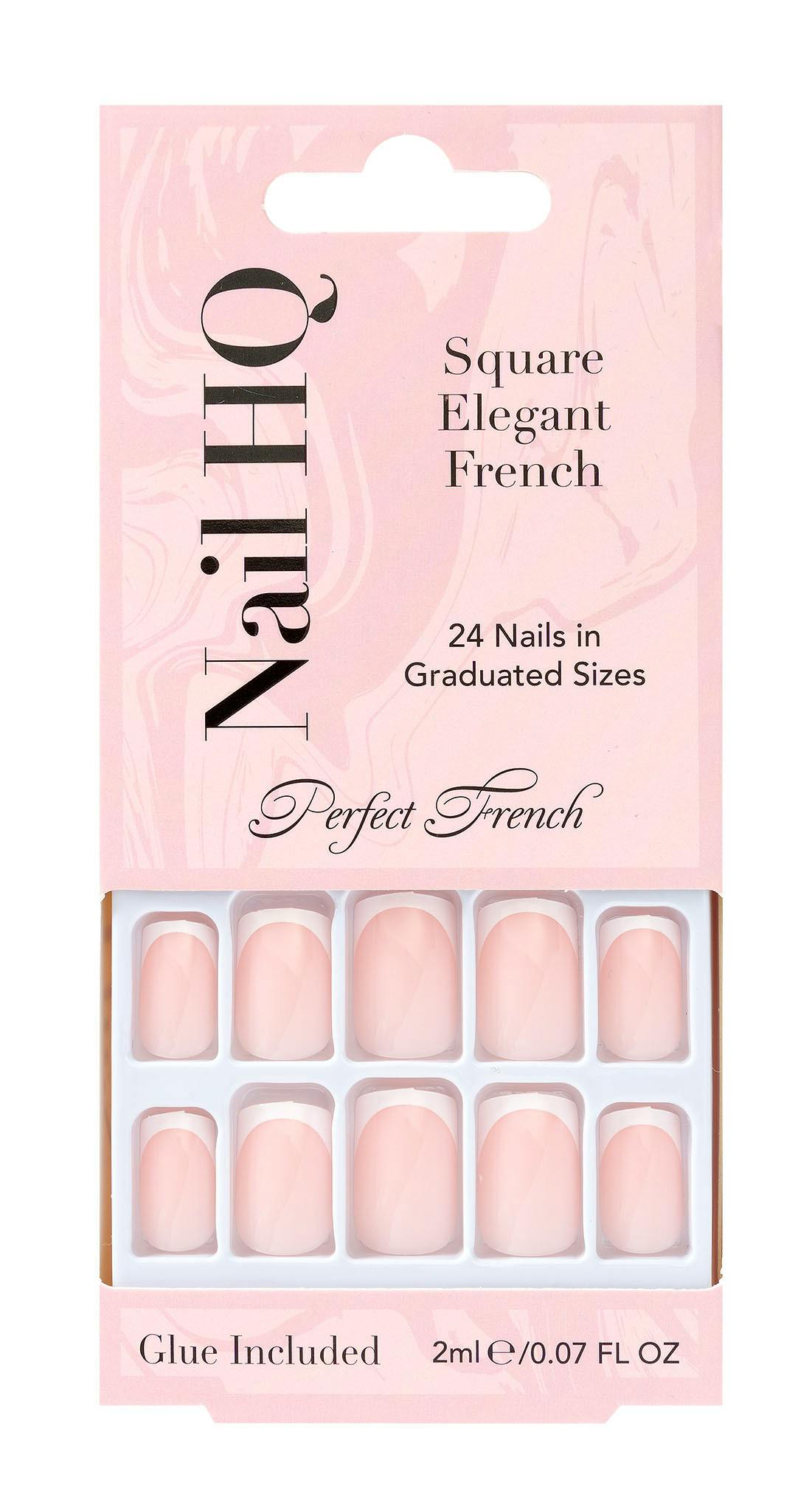 Nail HQ Square Elegant French Tip Nails 24 pcs