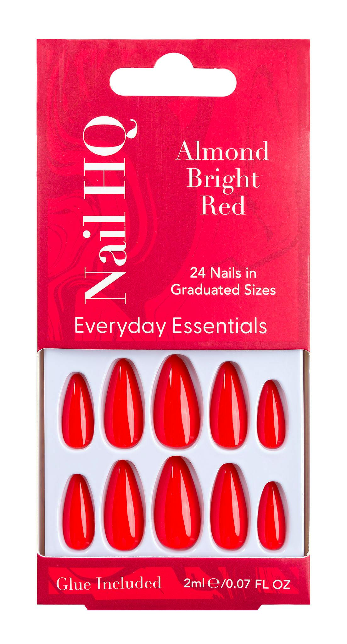 Nail HQ Almond Bright Red Nails 24 st