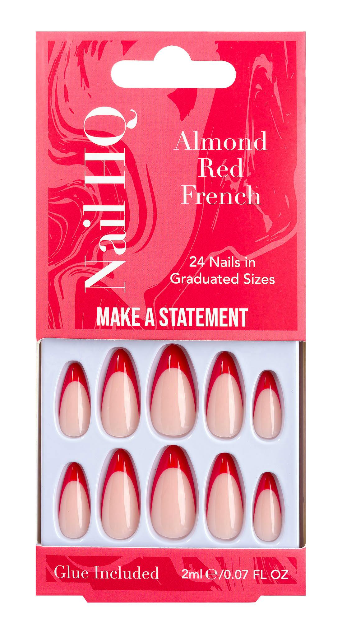Nail HQ Almond Red French Nails 24 pcs