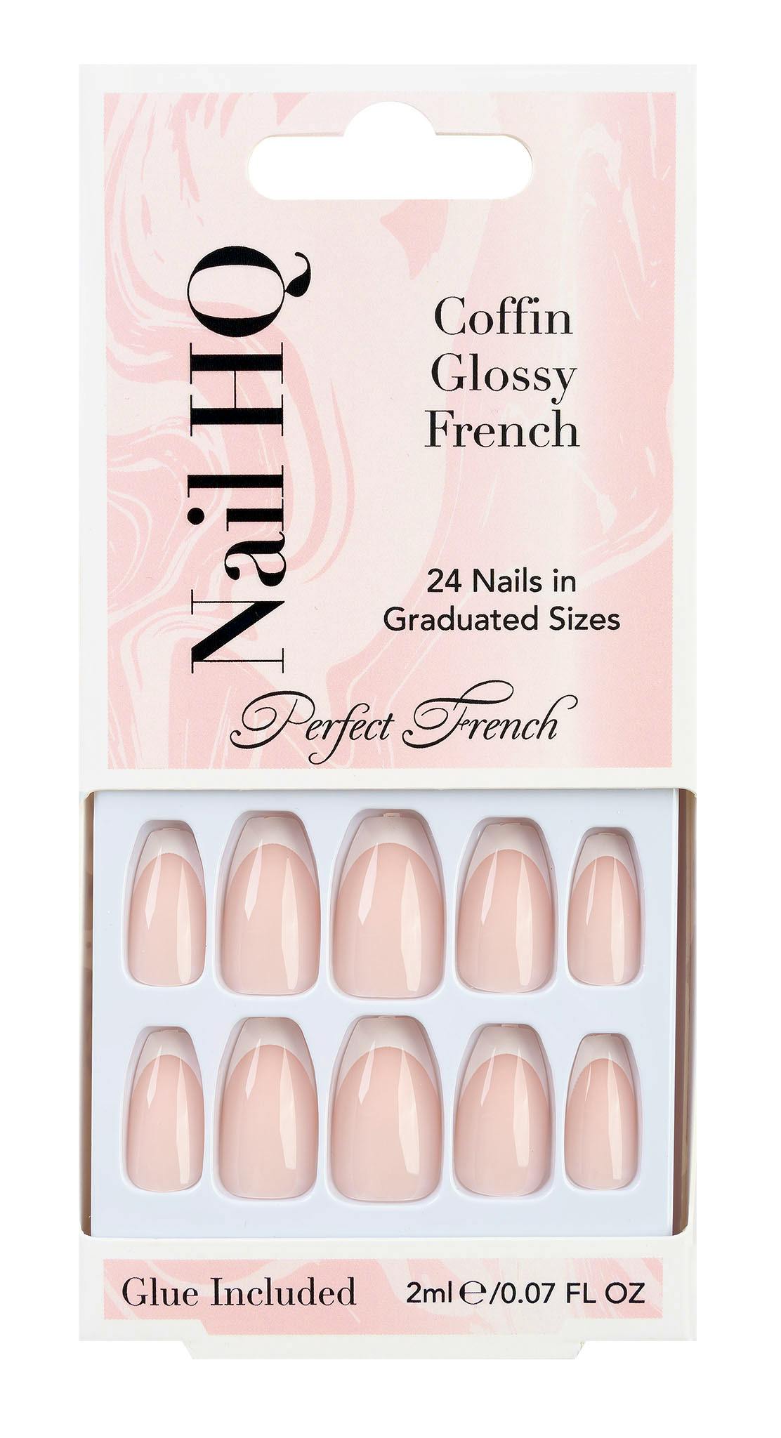 Nail HQ Coffin Glossy French Nails 24 st