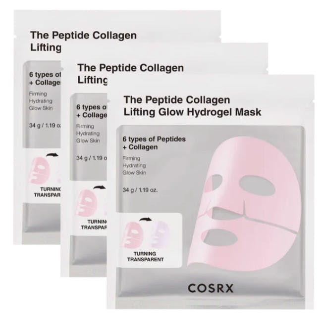 Cosrx The Peptide Collagen Lifting Glow Hydrogel Mask 3 stk
