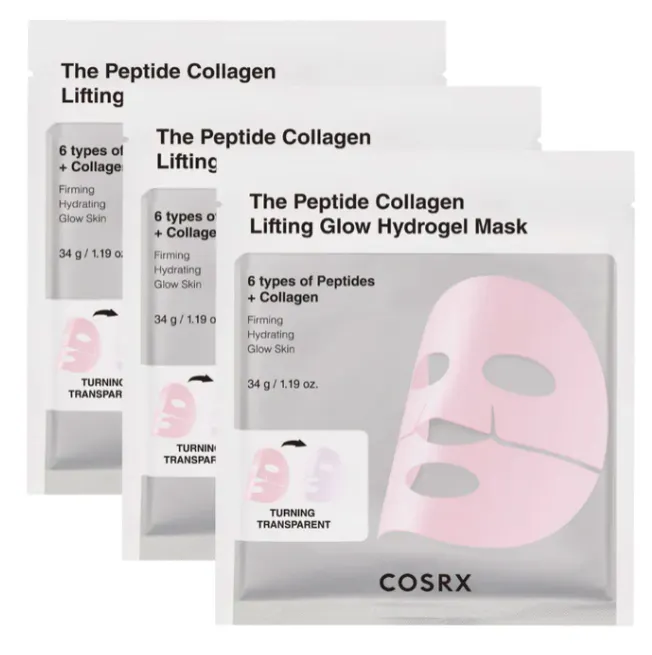 Cosrx The Peptide Collagen Lifting Glow Hydrogel Mask 3 pcs