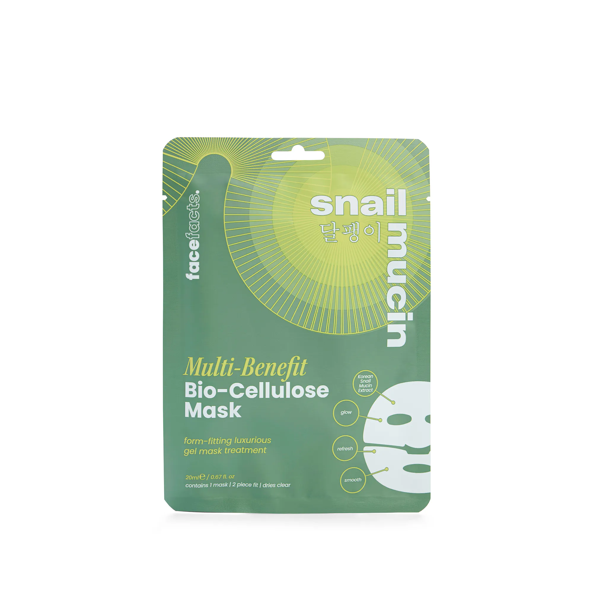 Face Facts Snail Mucin Multi-Benefit Biocellulose Masque 1 pcs