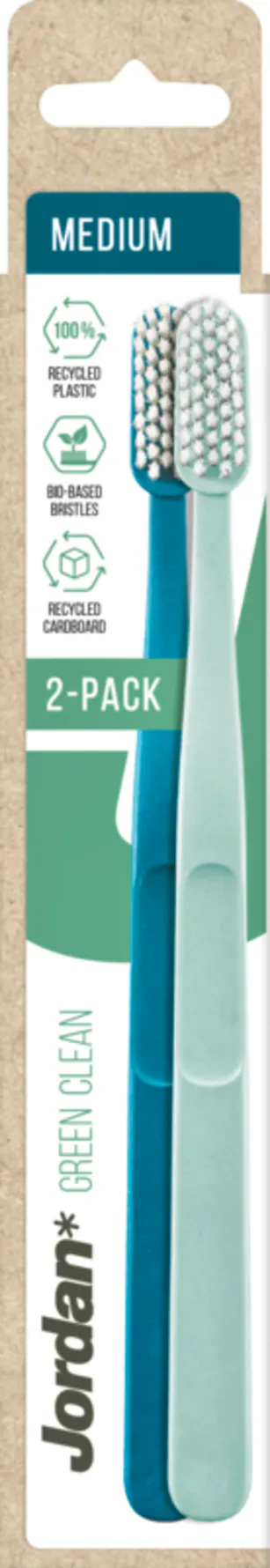 Jordan Toothbrush Green Clean Medium 2 pcs