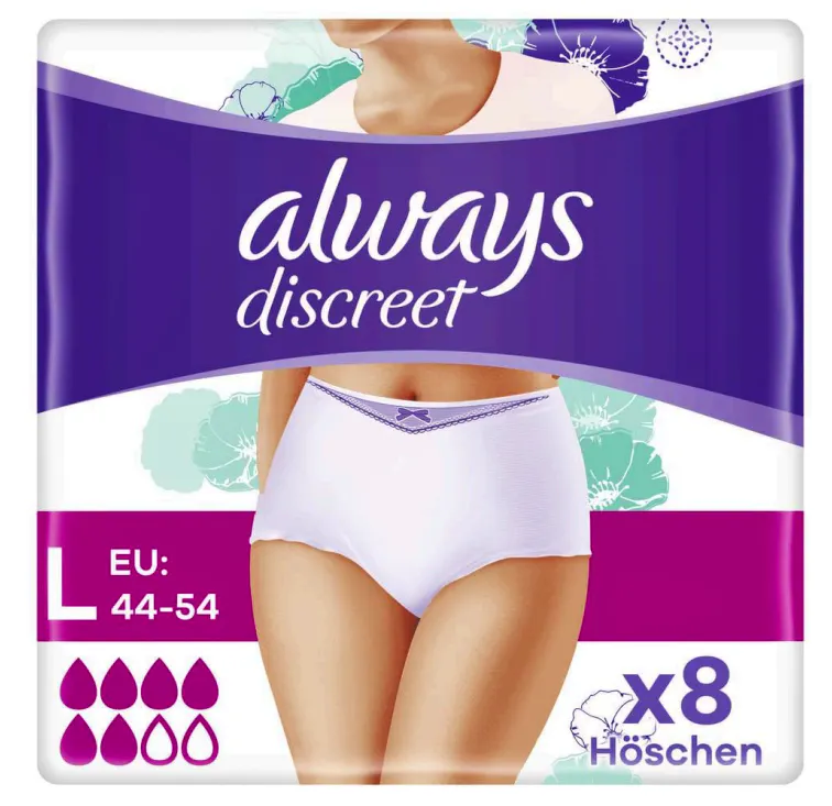 Always Discreet Pants Large Plus White 8 st