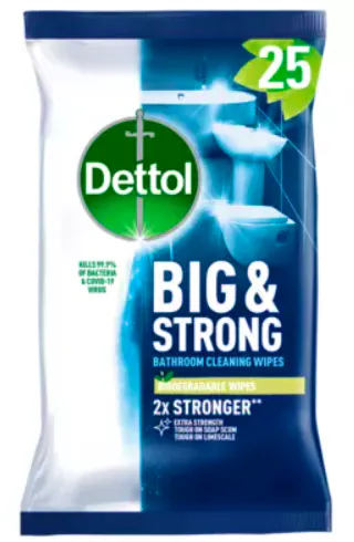 Dettol Big & Strong Bathroom Cleaning Wipes 25 pcs
