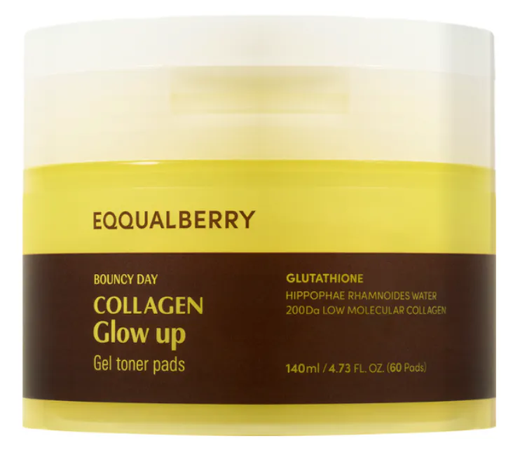 Eqqualberry Collagen Glow Up Gel Toner Pads 60 pcs
