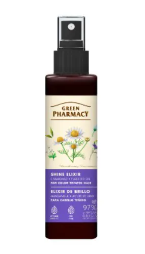 Green Pharmacy Chamomile & Flaxseed Oil Shine Elixir For Color-Treated Hair 150 ml